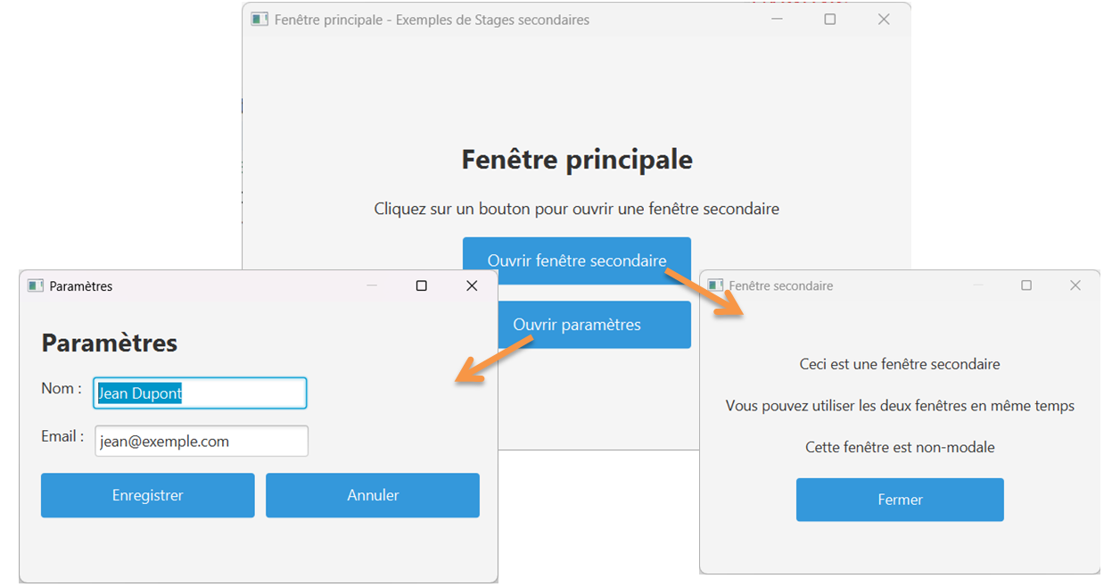 Exemple FenetreSecondaire JavaFX