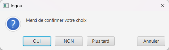 Exemple Alert JavaFX type CONFIRMATION avec plusieurs boutons personnalisés