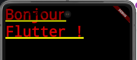 Affichage texte avec MaterialApp et Text() Flutter