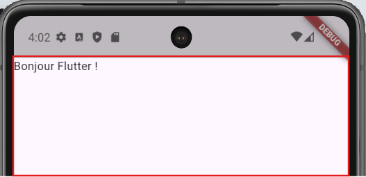 Affichage d'un Scaffold Flutter avec SafeArea