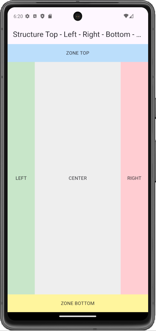 Structure visuelle utilisant Column, Row, et Expanded dans Flutter