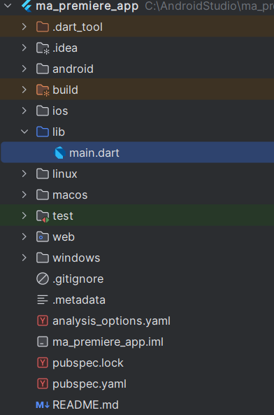 Structure du projet Flutter