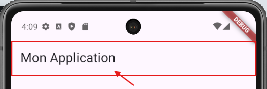 Première AppBar Flutter avec titre