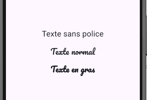 Exemple texte avec police personnalisée