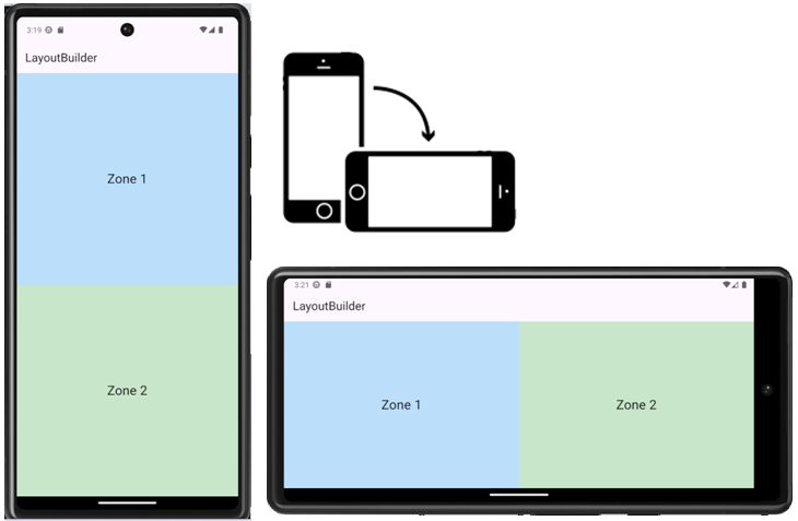 Exemple LayoutBuilder responsive Flutter