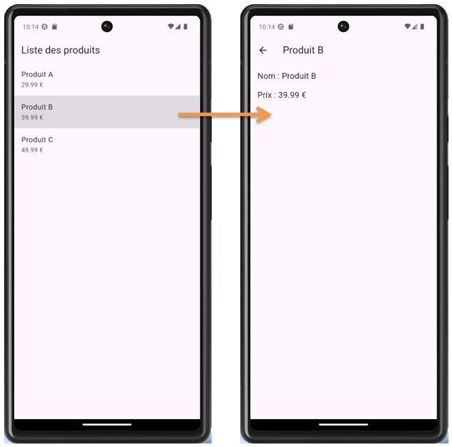 Exemple Passage de données simple Flutter