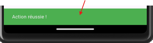 Exemple SnackBar avec background Flutter