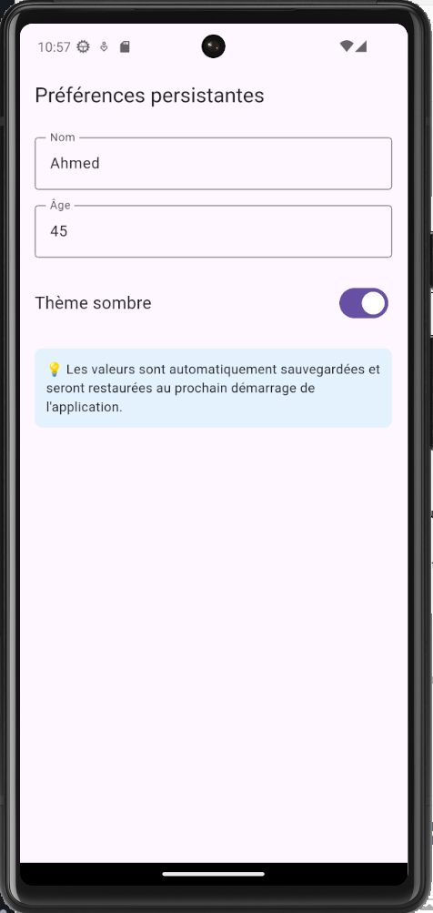 Exemple SharedPreferences Flutter