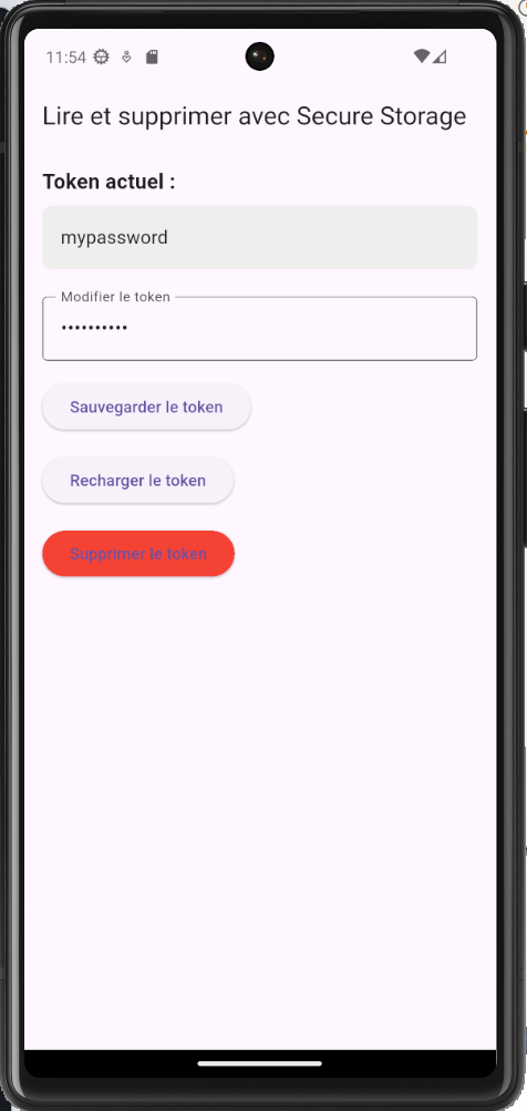 Exemple Secure Storage Flutter