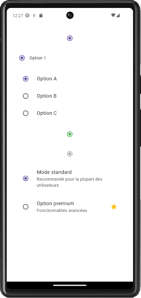 Exemple Radio Flutter