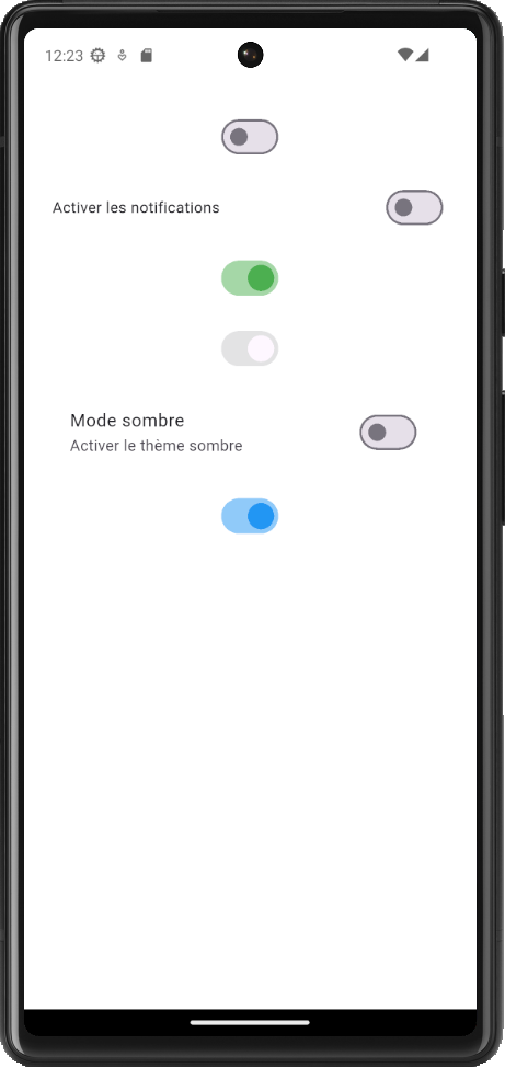 Exemple Switch Flutter