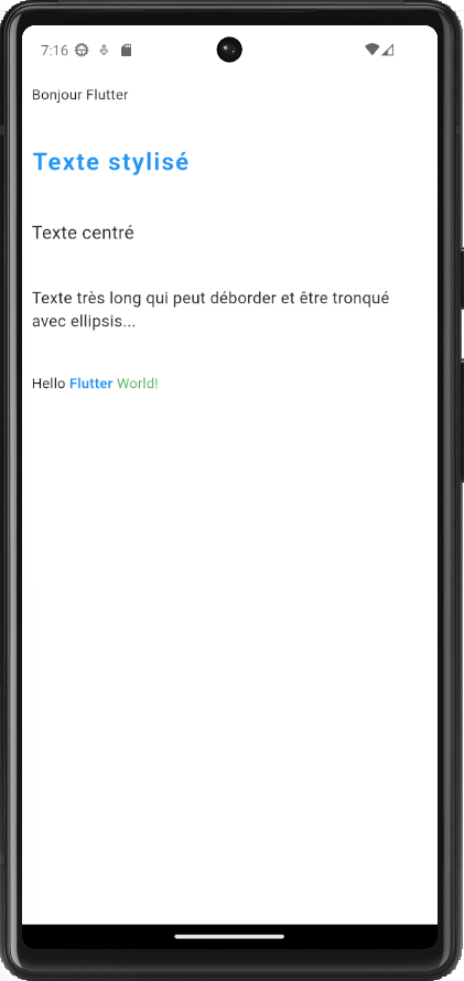 Exemple Text Flutter