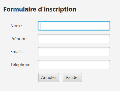 Exemple d'interface avec GridPane